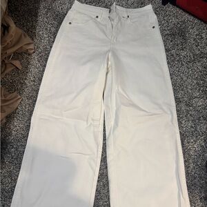 White wide leg jeans